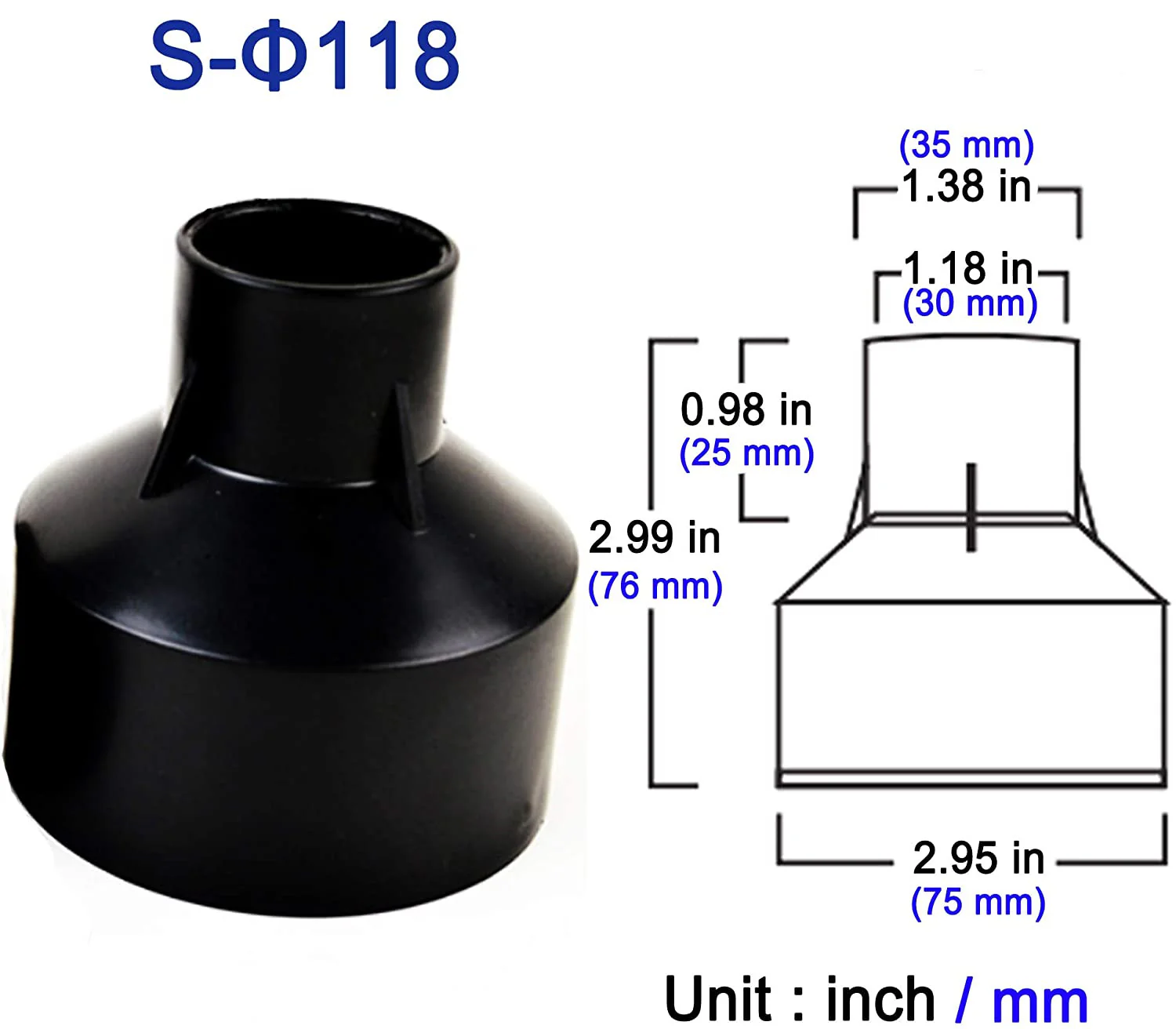 4pcs Pack Embedded Parts, Plastic Horn Shape, Black Built-in Fitting, Waterproof Outdoor/Indoor Pre-embedded Inserts, for LED Inground/Step Stair/Underwater Swimming Pool Lights - Image 3