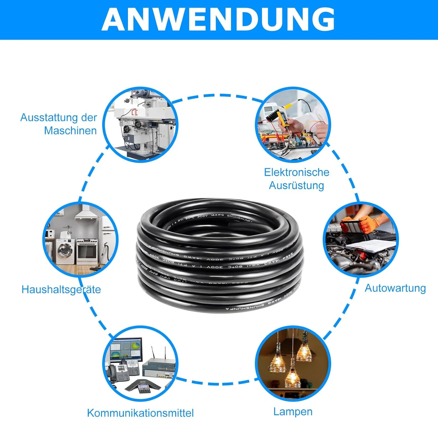 5/10/20/30 Metres 14/22 AWG, 3 x 2.0/4 x 2.0/6 x 0.3/6 x 2.0 mm² Electric Cable, 6 Core Cable, 5V/12V/24V/300V Power Cable, Tinned Copper Cable, Flexible and Soft, Low Impedance, High Temperature Resistance, Extension Cable - Image 10
