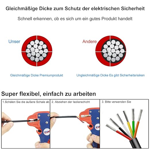5/10/20/30 Metres 14/22 AWG, 3 x 2.0/4 x 2.0/6 x 0.3/6 x 2.0 mm² Electric Cable, 6 Core Cable, 5V/12V/24V/300V Power Cable, Tinned Copper Cable, Flexible and Soft, Low Impedance, High Temperature Resistance, Extension Cable - Image 11