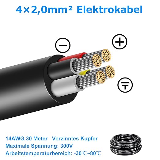 5/10/20/30 Metres 14/22 AWG, 3 x 2.0/4 x 2.0/6 x 0.3/6 x 2.0 mm² Electric Cable, 6 Core Cable, 5V/12V/24V/300V Power Cable, Tinned Copper Cable, Flexible and Soft, Low Impedance, High Temperature Resistance, Extension Cable - Image 8