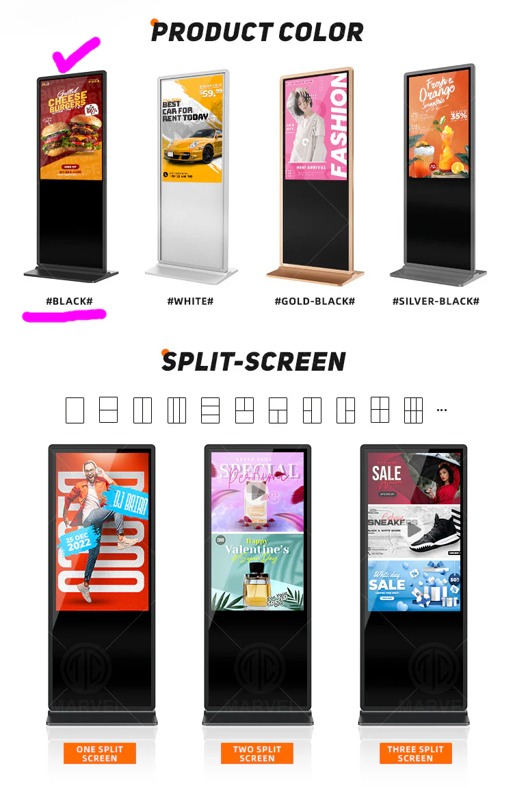 43‘’ Single-Sided Indoor Floor-Standing LCD Advertising Display with Wheel Stand | Android RK3568 2GB+16GB | Non-Touch / Infrared / Capacitive Touch | CMS Preinstalled - Image 7