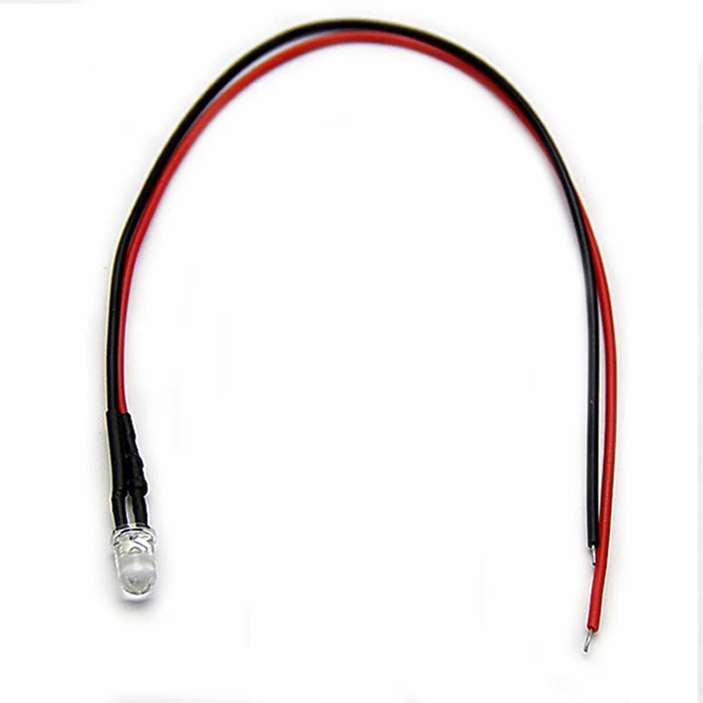 50pcs Pack 8mm LED Pre Wired light 3V/6V/12V 20cm F10 Straw Hat Round Top Bulbs Light Lamp for DIY Car Boat Toys Party lighting Project - Image 2