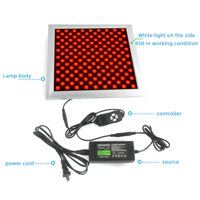 50W Infrared Therapy Lamp – Red Light 655–665nm & IR 850–860nm | Dimmable & Timer | AC100–240V | Aluminum Alloy + PC Cover | for Skin Beauty, Muscle | Blue Stand / Desktop Stand | Included Controller, Protective Goggles | US / EU / UK / AU Plug - Image 7