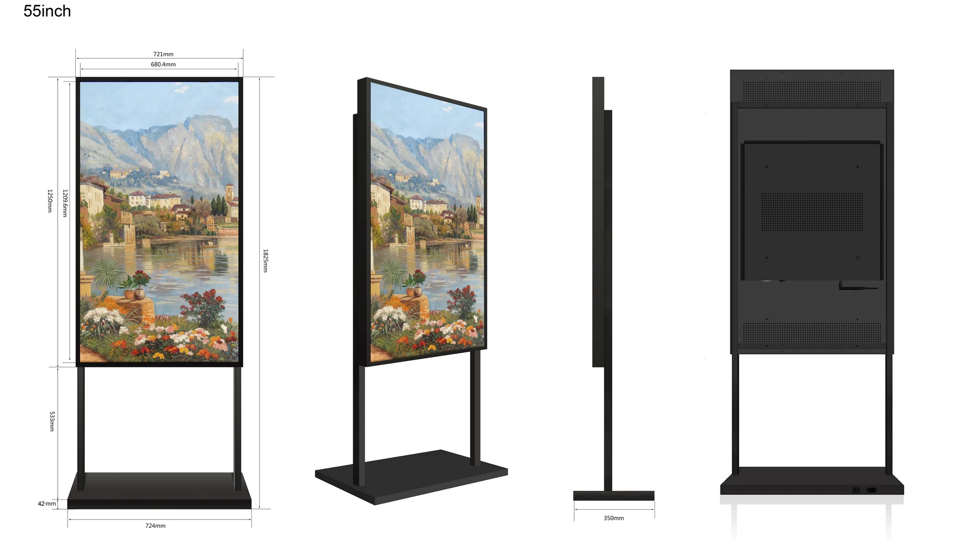 55" Single-Sided 2500nits High Bright Window LCD Poster Display, Android RK3568 2G+32G, Non-Touch, Cloud/APP/USB, Wall-Mount/Floor Stand/Suspended Installation - Image 11