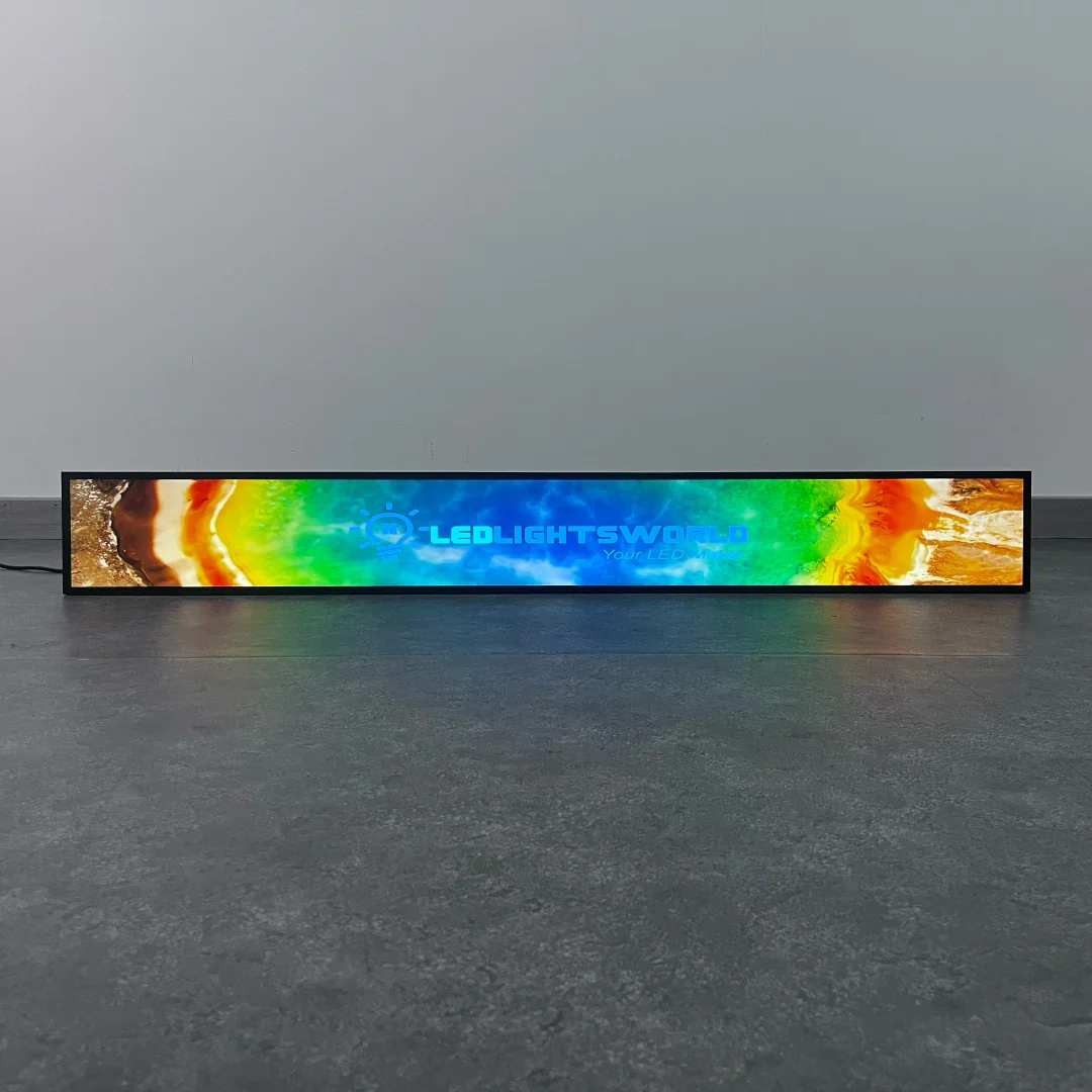 56.6 Inch (1431×160mm Viewable) Commercial Android Stretched LCD Bar Display | Ultra-Wide Shelf Screen | Cloud / USB / Mobile App - Image 3