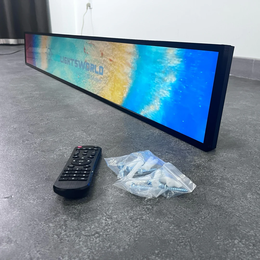 56.6 Inch (1431×160mm Viewable) Commercial Android Stretched LCD Bar Display | Ultra-Wide Shelf Screen | Cloud / USB / Mobile App - Image 4