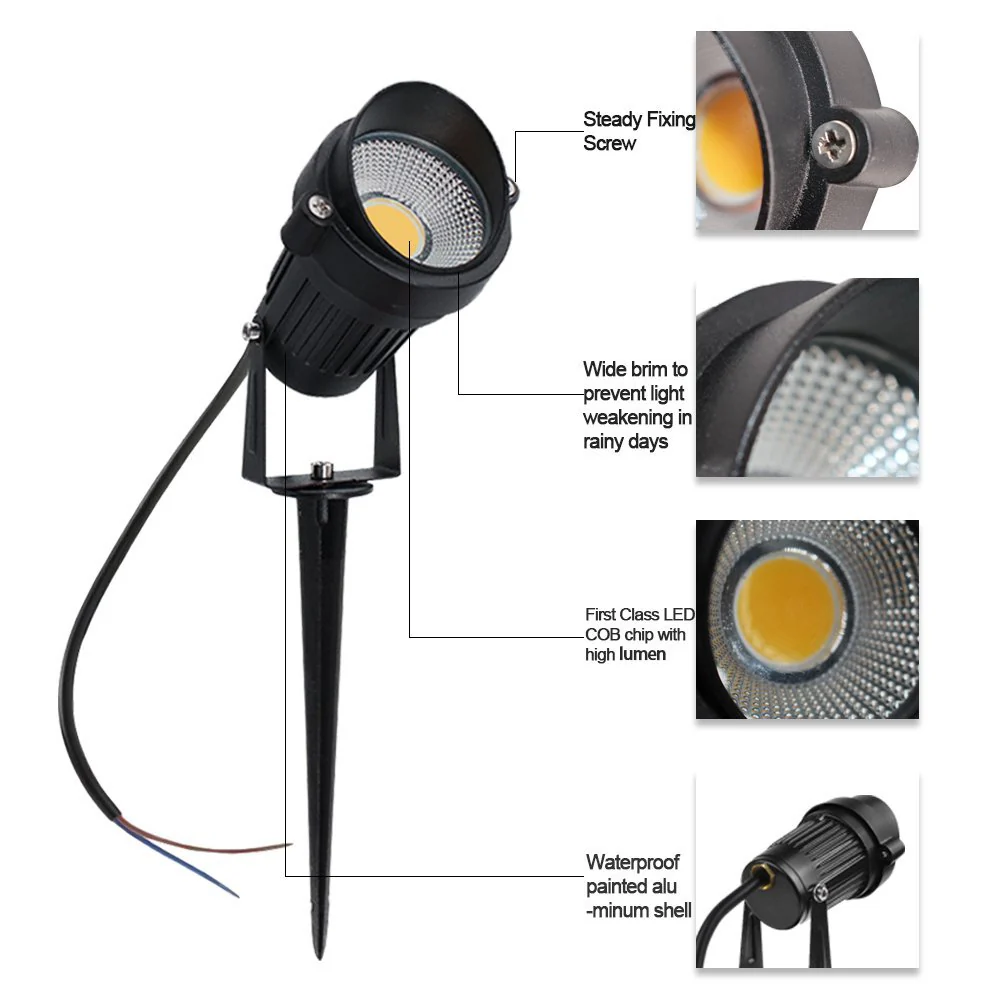 5W Low Voltage LED Landscape Light – DC 12V | 3000K Warm White | IP65 Waterproof | Outdoor Lights for Yard Garden Pathway | 4 / 8-Pack - Image 3