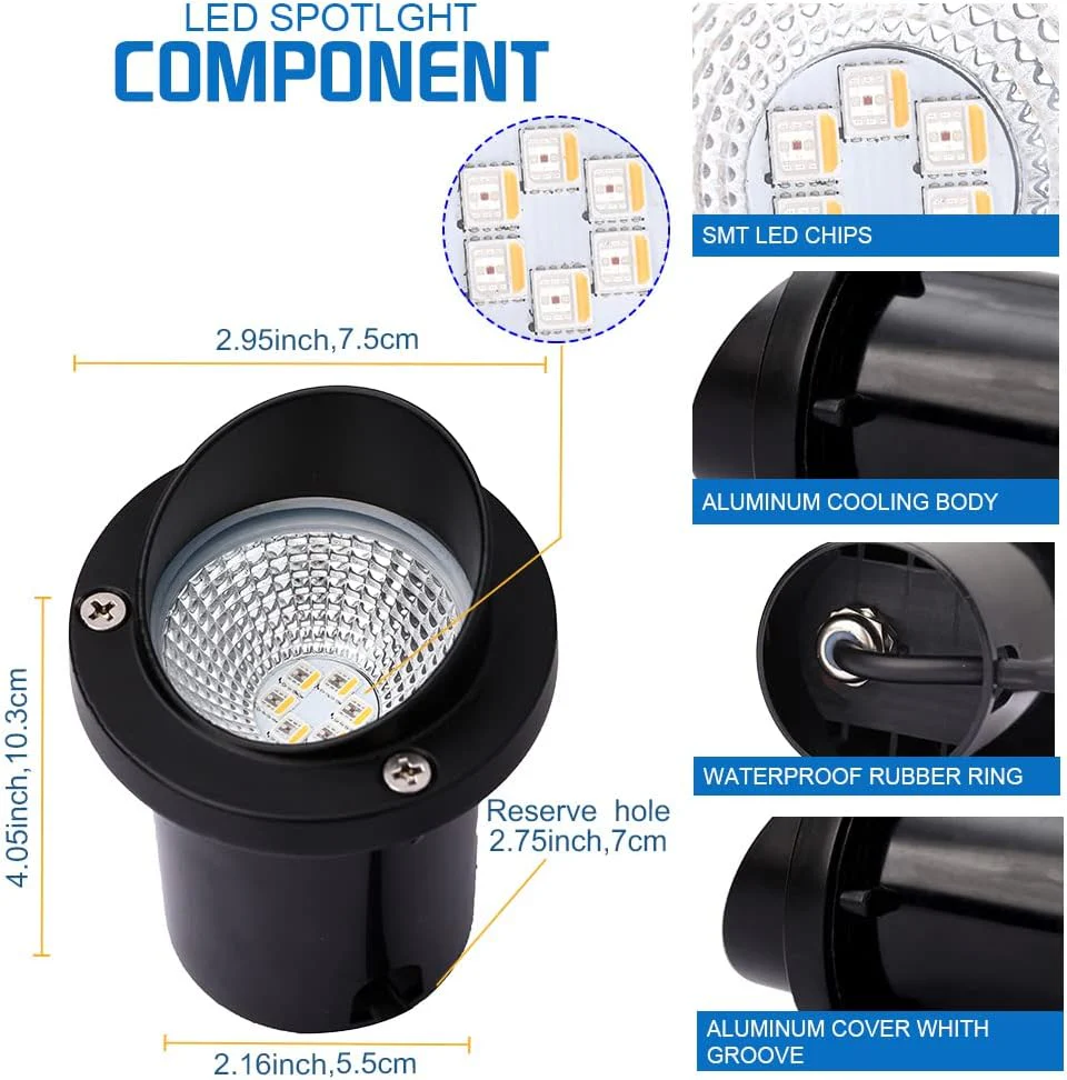 5W Low Voltage RGBWW Inground LED Well Lights – RGB + 3000K Warm White | DC 12V–24V | IP65 Waterproof | Outdoor Landscape & Ground Lighting for Garden, Yard & Driveway | 6 / 8-Pack - Image 3