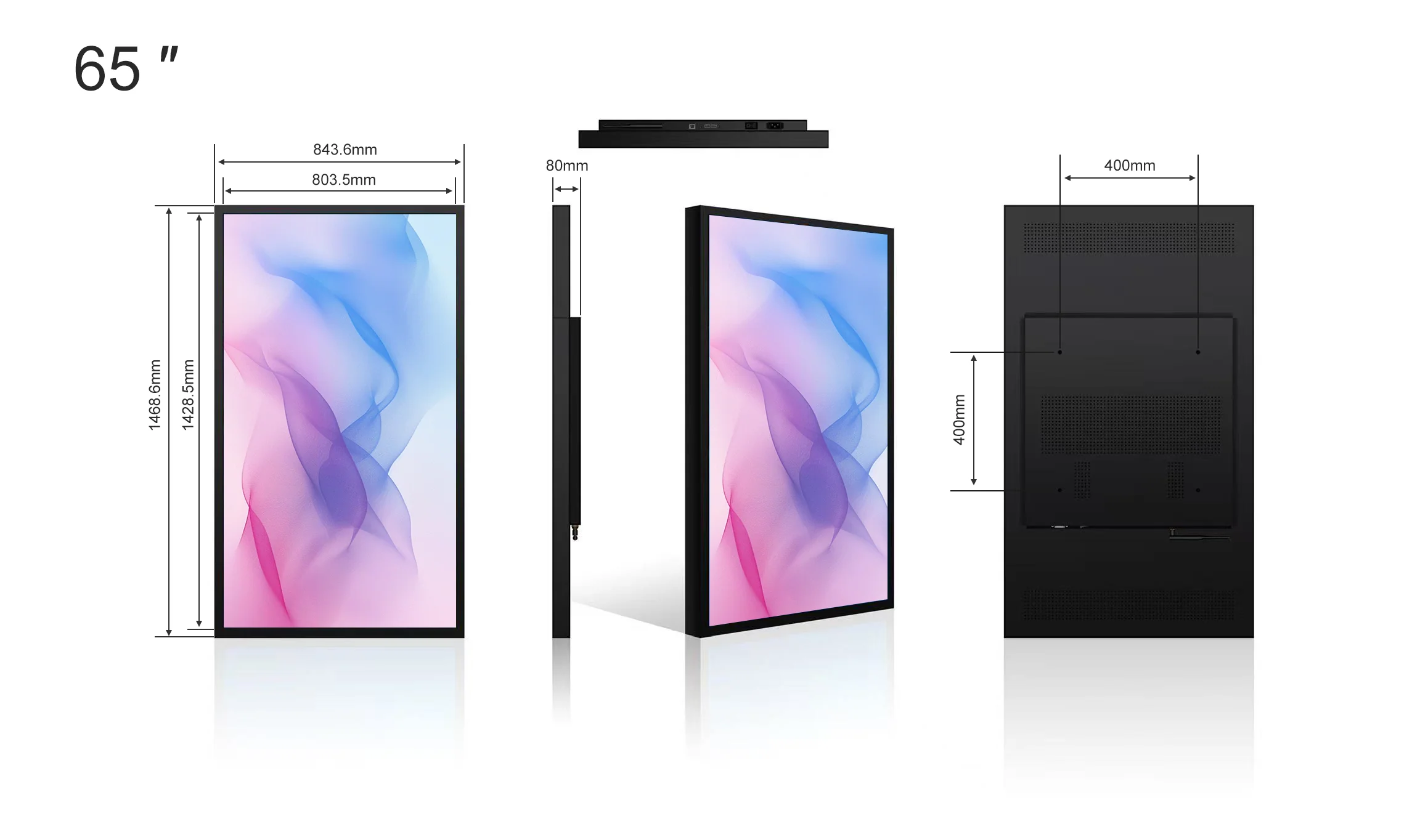 65" Single-Sided 2500nits High Bright Window LCD Poster Display, Android RK3568 2G+32G, Non-Touch, Cloud/APP/USB, Wall-Mount/Floor Stand/Suspended Installation - Image 11