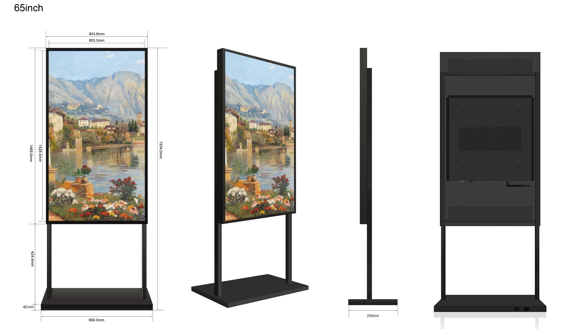 65" Single-Sided 2500nits High Bright Window LCD Poster Display, Android RK3568 2G+32G, Non-Touch, Cloud/APP/USB, Wall-Mount/Floor Stand/Suspended Installation - Image 13