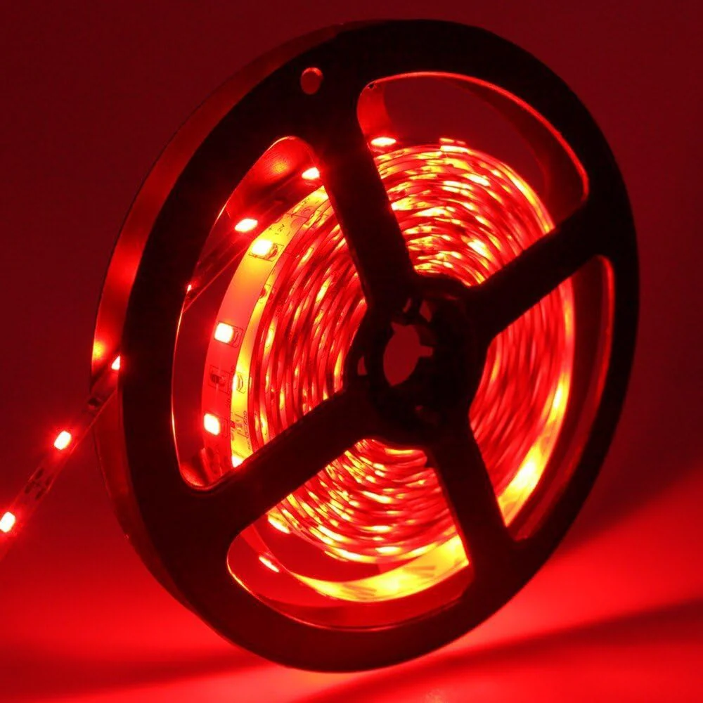 660–670nm  SMD5050 DC12V Red LED Strip Light – High Power Red for Therapy & Plants, 30/60/120 LEDs/m, 5 Meters, IP00/IP65 - Image 4