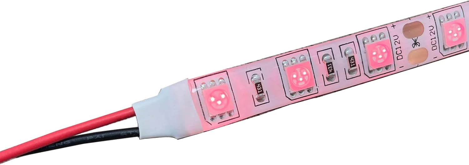 660–670nm  SMD5050 DC12V Red LED Strip Light – High Power Red for Therapy & Plants, 30/60/120 LEDs/m, 5 Meters, IP00/IP65 - Image 6