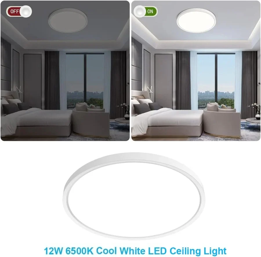 7 Inch Round LED Ceiling Light – 12W – White – 3000K / 4500K / 5000K / 6500K – Flush Mount Ceiling Light – Local Stock (US/UK/DE) - Image 10