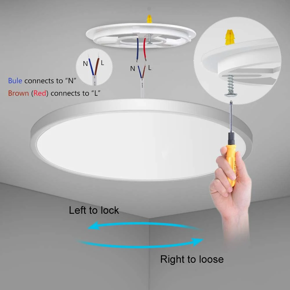 7 Inch Round LED Ceiling Light – 12W – White – 3000K / 4500K / 5000K / 6500K – Flush Mount Ceiling Light – Local Stock (US/UK/DE) - Image 5