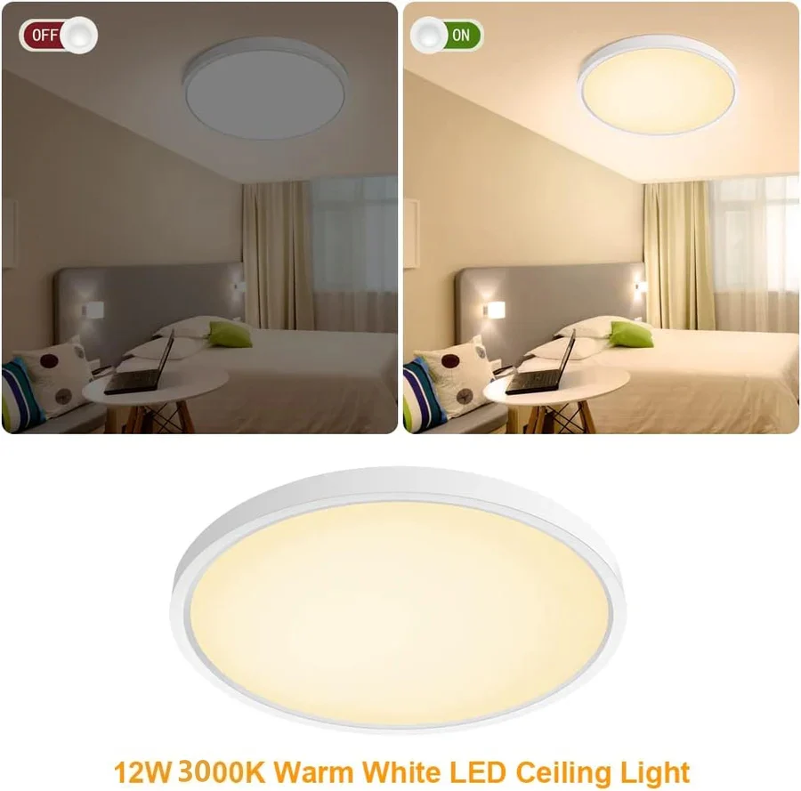 7 Inch Round LED Ceiling Light – 12W – White – 3000K / 4500K / 5000K / 6500K – Flush Mount Ceiling Light – Local Stock (US/UK/DE) - Image 7