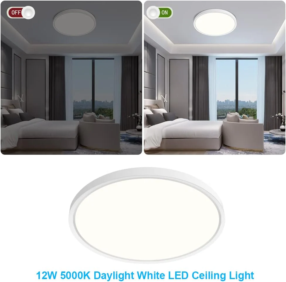 7 Inch Round LED Ceiling Light – 12W – White – 3000K / 4500K / 5000K / 6500K – Flush Mount Ceiling Light – Local Stock (US/UK/DE) - Image 9