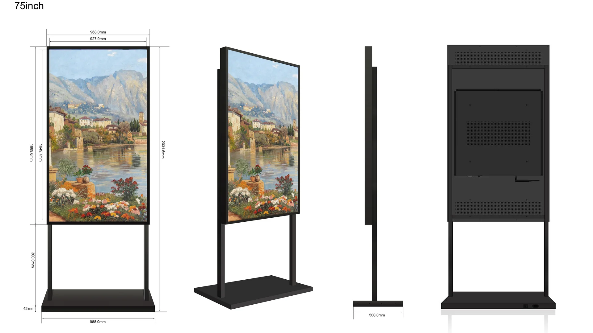 75" Single-Sided 2500nits High Bright LCD Window Display Advertising Monitor, Android RK3568 2G+32G, Non-Touch, Cloud/APP/USB, Wall-Mount/Floor Stand/Suspended Installation - Image 13