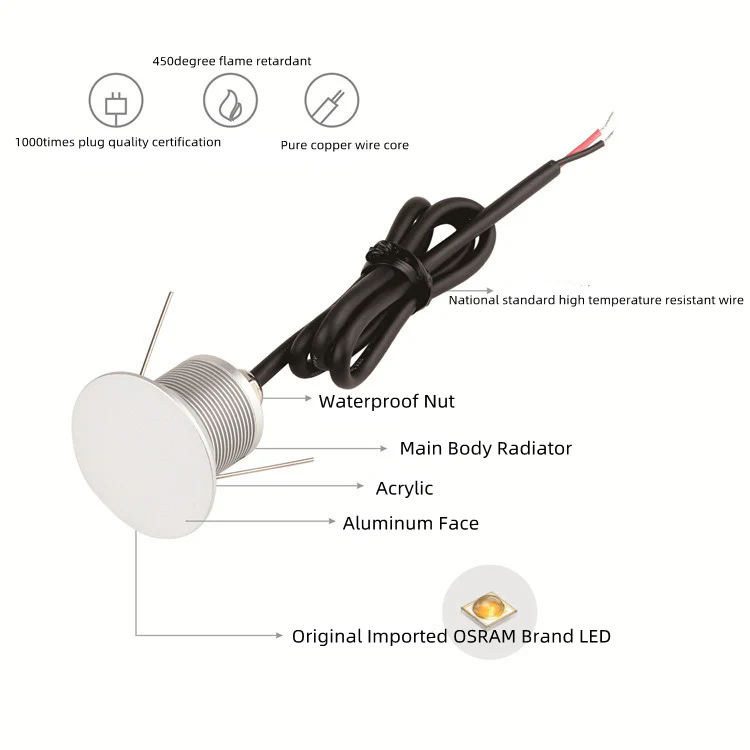 8/10-Pack Low Voltage Backlit Moonlight LED Step Lights – 1W | 3000K / 4000K / 6000K | DC12–24V | IP67 Waterproof Recessed Wall & Stair Lights - Image 4