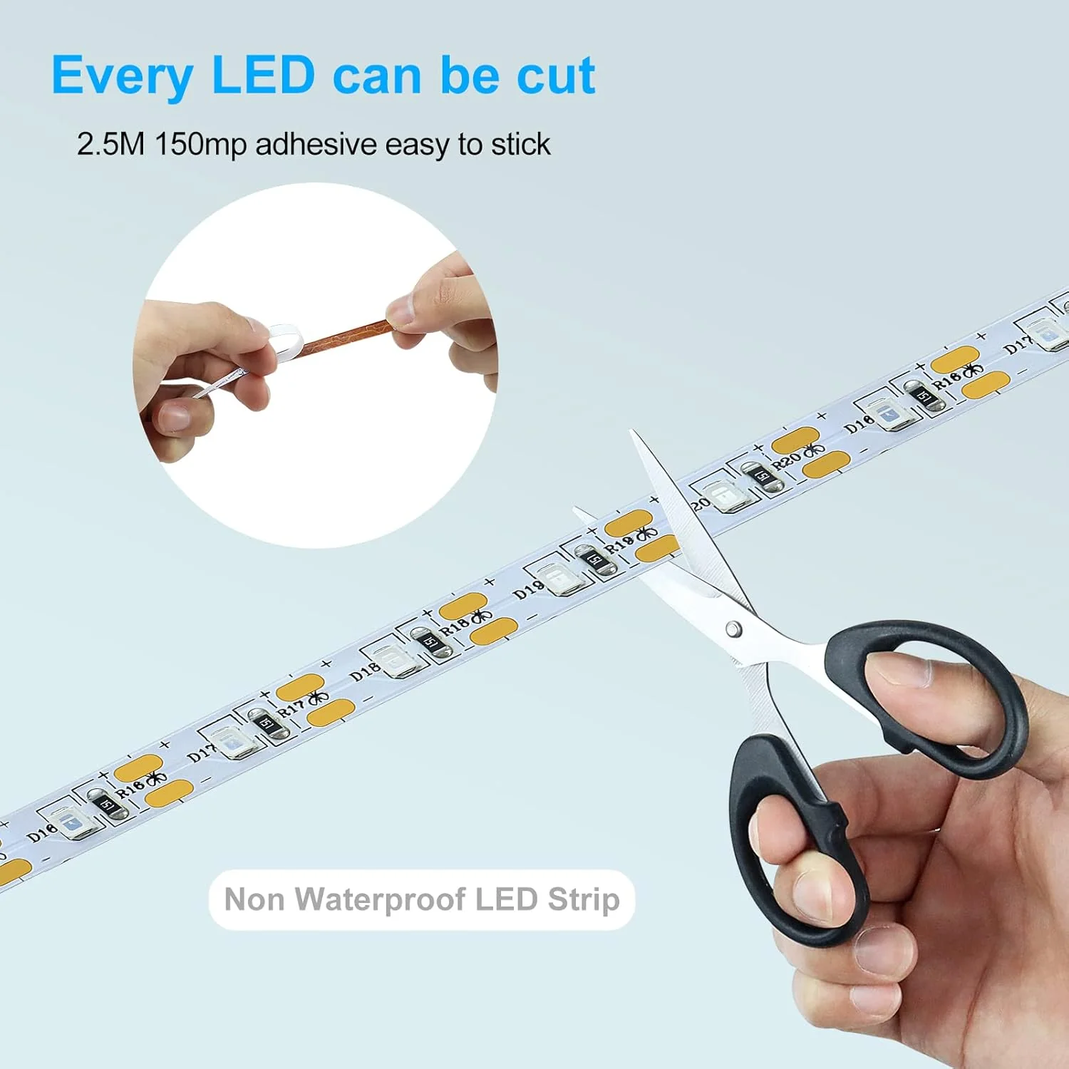 8.2FT UV Black Light LED Strip – SMD3528 | 380–400nm | USB Powered UV Light Strip with Battery Box | Non-Waterproof | For Fluorescent Party, Body Paint, Glow Decoration (2 Pack) - Image 3