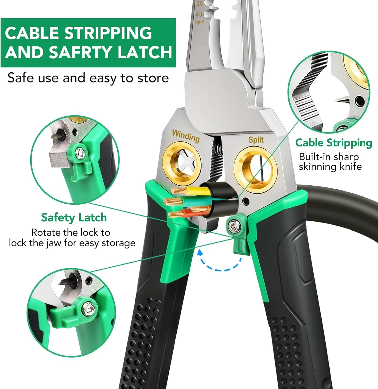 8-in-1 Wire Stripper, Multifunctional Wire Stripper Crimper Cable Cutter Pliers, Professional Wire Strippers Electrical Wire Crimper, Wiring Tools, Electrician, HVAC, Car Repair Tool - Image 7
