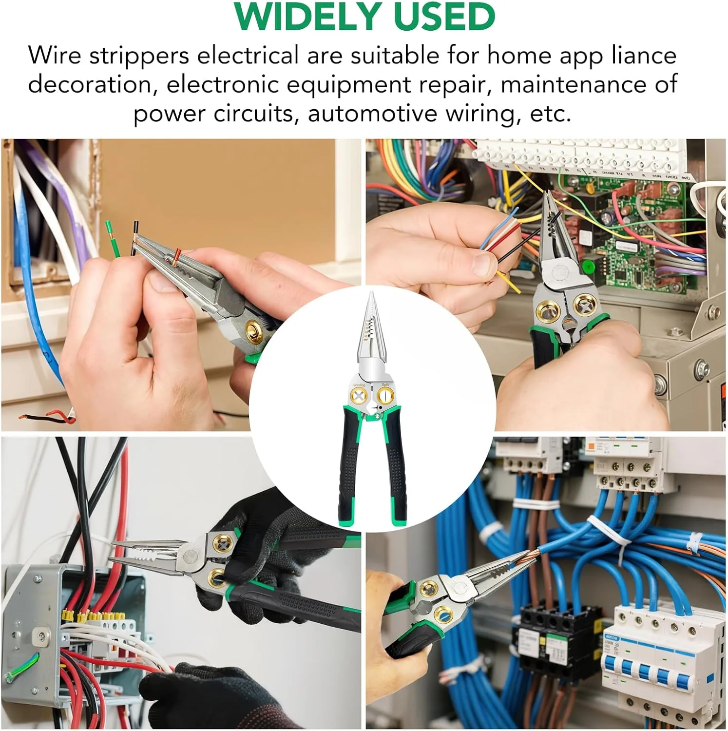 8-in-1 Wire Stripper, Multifunctional Wire Stripper Crimper Cable Cutter Pliers, Professional Wire Strippers Electrical Wire Crimper, Wiring Tools, Electrician, HVAC, Car Repair Tool - Image 9