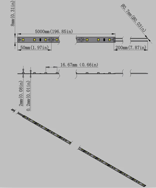 850nm SMD2835 DC12V Infrared LED Strip Light – Night Vision IR for Security, 60/120/240 LEDs/m, 5 Meters, IP00/IP65 - Image 12