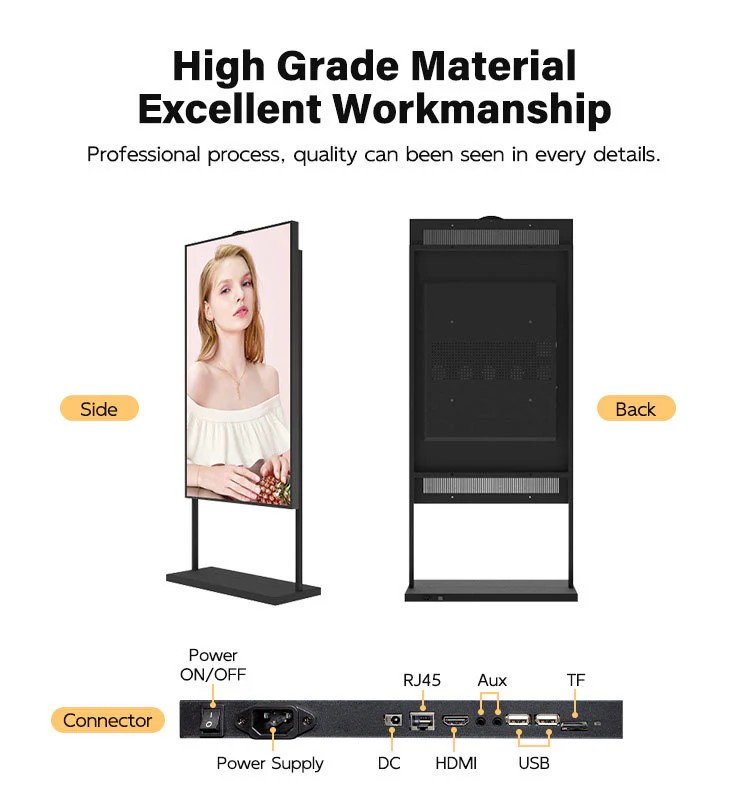 86" Single-Sided 2500nits High Bright Front Window LCD Advertising Display, Android RK3568 2G+32G, Non-Touch, Cloud/APP/USB, Wall-Mount/Floor Stand/Suspended Installation - Image 11