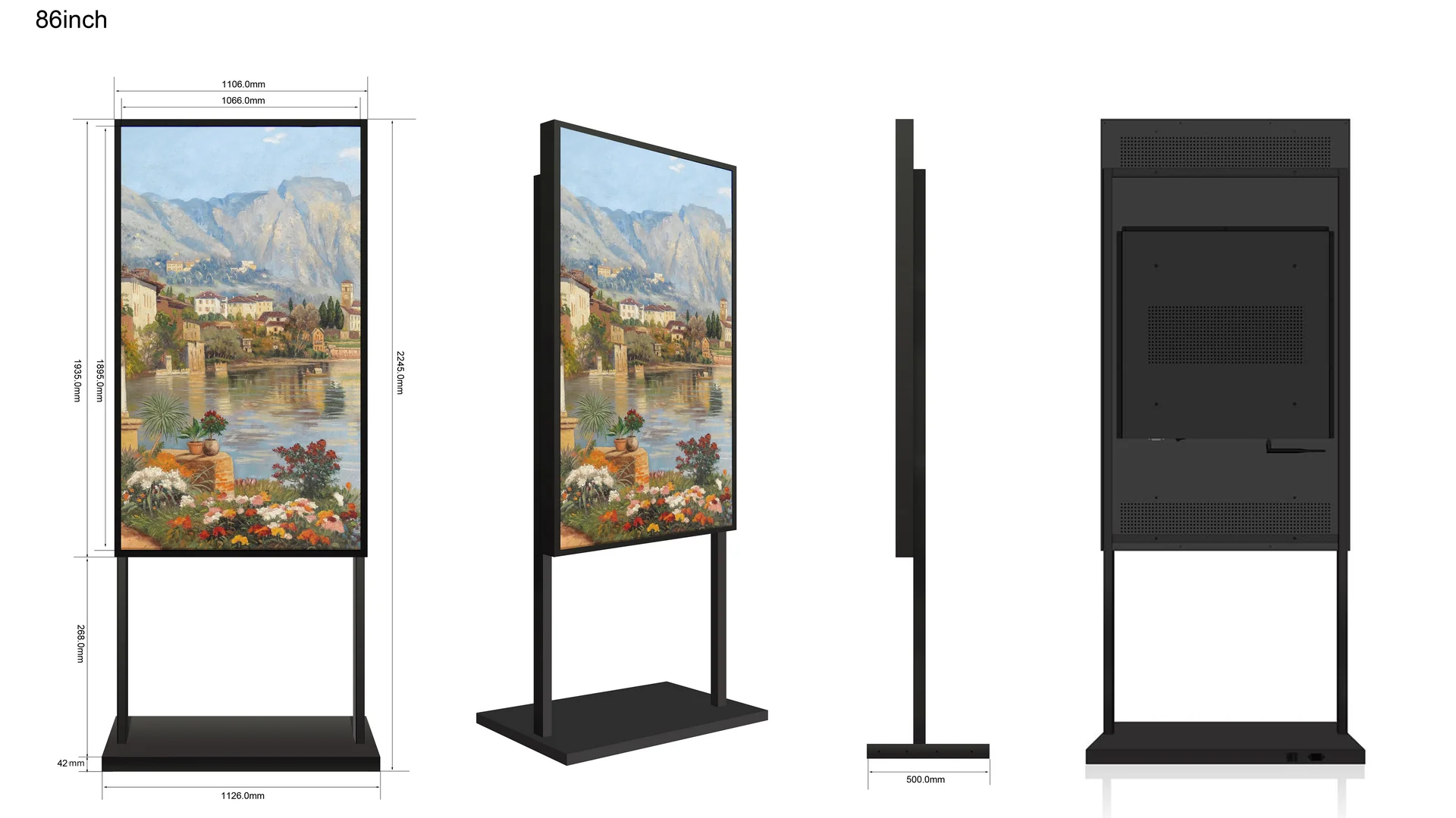 86" Single-Sided 2500nits High Bright Front Window LCD Advertising Display, Android RK3568 2G+32G, Non-Touch, Cloud/APP/USB, Wall-Mount/Floor Stand/Suspended Installation - Image 16