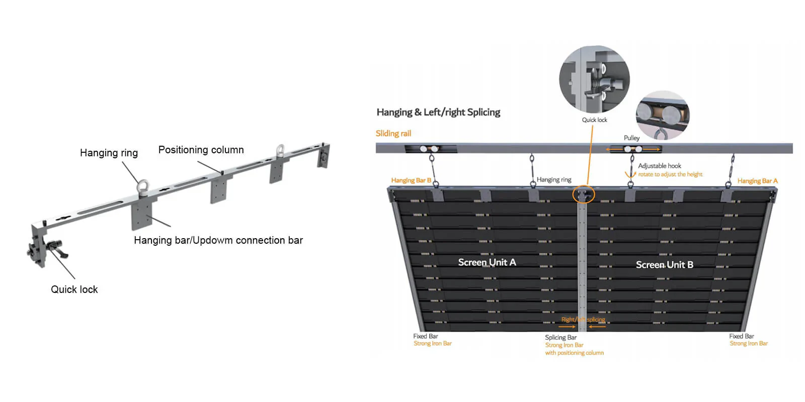 88 Inch Rolling TV P1.25 2x1 Meters 2SQM Portable LED Display Screen Kit - Image 4