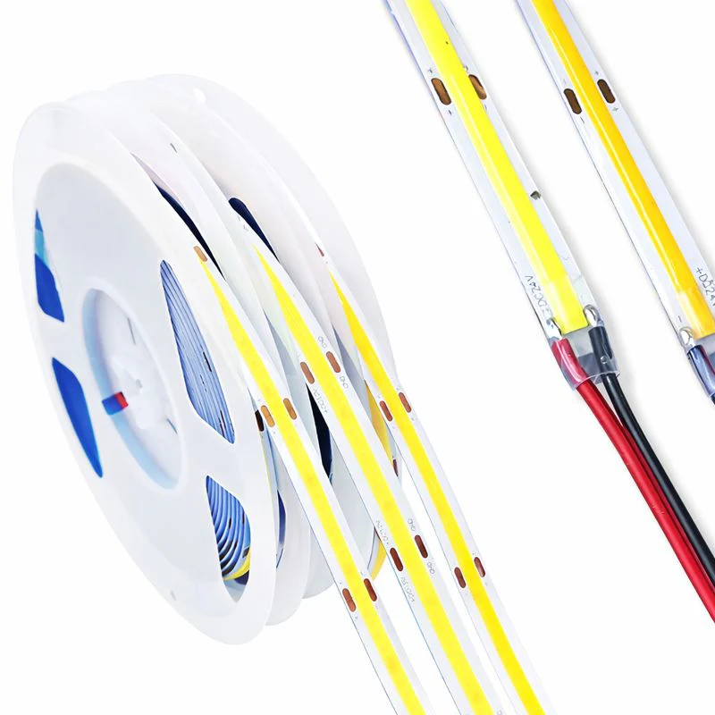 8MM Wide COB Flexible LED Strip Light - 12V / 24V | 320 / 480 / 512 LEDs/M | 3000K / 4000K / 6500K / Red / Blue / Green / Pink / Yellow | 8mm PCB | CRI 80+ | Dot-Free Continuous Lighting | Non-Waterproof | for Cabinets,Kitchen Office Lighting | 5/50M