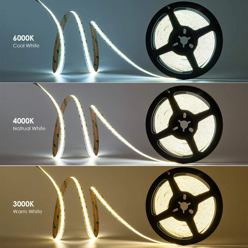 8MM Wide COB Flexible LED Strip Light - 12V / 24V | 320 / 480 / 512 LEDs/M | 3000K / 4000K / 6500K / Red / Blue / Green / Pink / Yellow | 8mm PCB | CRI 80+ | Dot-Free Continuous Lighting | Non-Waterproof | for Cabinets,Kitchen Office Lighting | 5/50M - Image 3