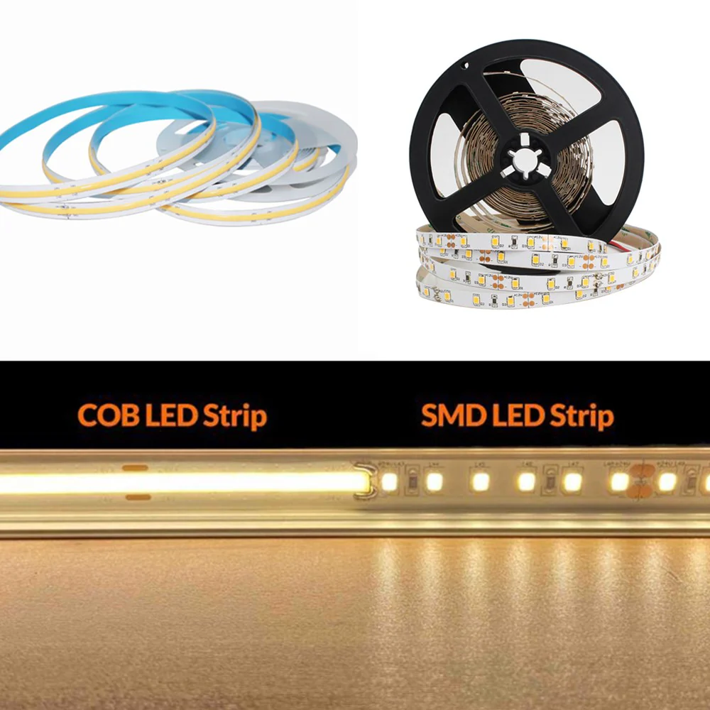 8MM Wide COB Flexible LED Strip Light - 12V / 24V | 320 / 480 / 512 LEDs/M | 3000K / 4000K / 6500K / Red / Blue / Green / Pink / Yellow | 8mm PCB | CRI 80+ | Dot-Free Continuous Lighting | Non-Waterproof | for Cabinets,Kitchen Office Lighting | 5/50M - Image 7