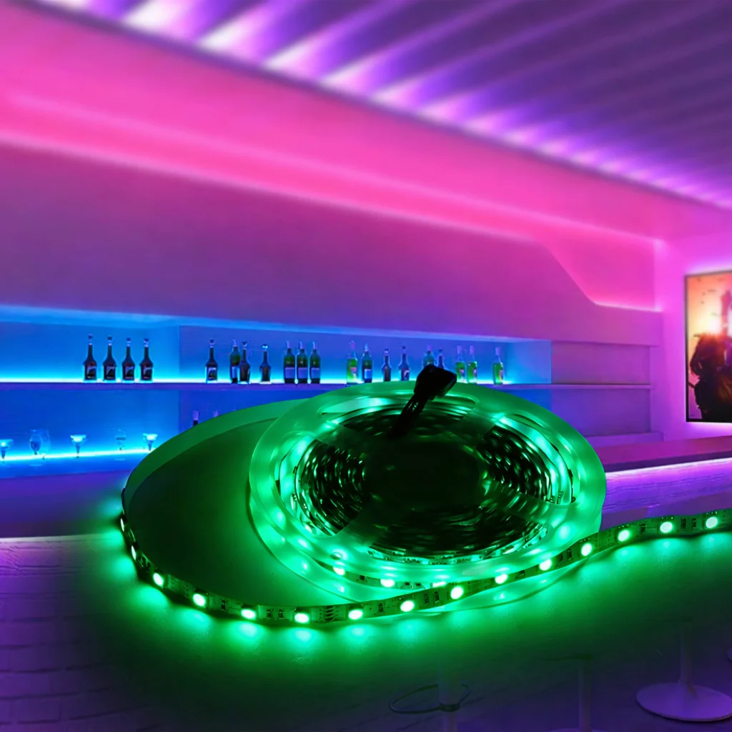 8MM Wide SMD5050 RGB LED Strip Light - DC12V | 60 LEDs/M | 8mm PCB | Non-Waterproof | for Mirror, Kitchen Cabinet, Bedroom | 5/50M - Image 5