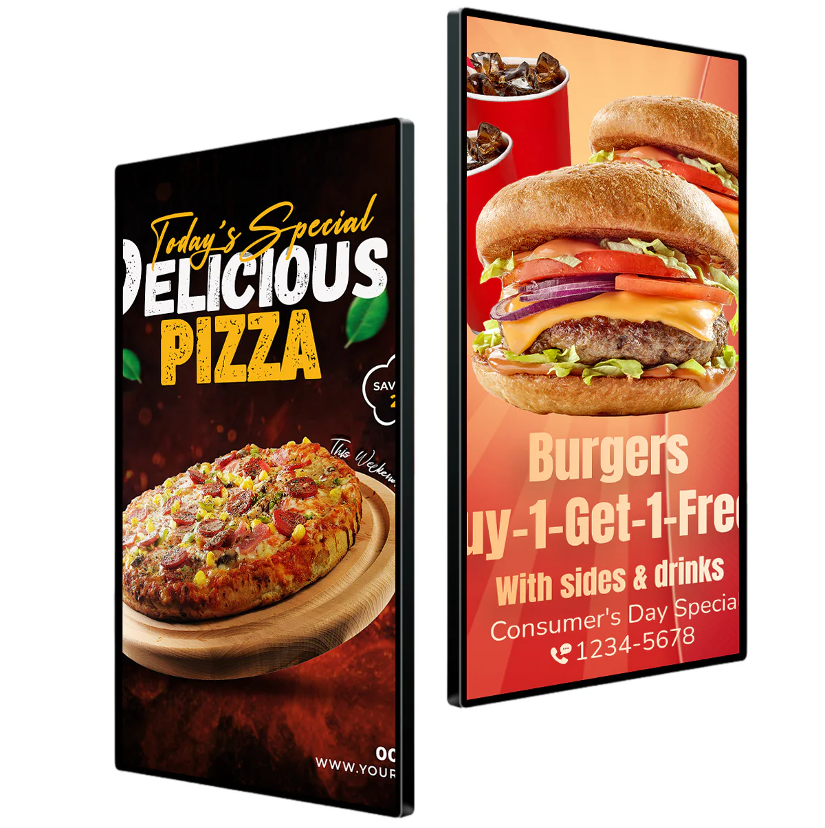 98" Indoor Wall-Mount LCD Advertising Display | 4K Resolution | Android RK3568 2GB+16GB | Non-Touch / Infrared Touch | CMS Software | VESA Mount