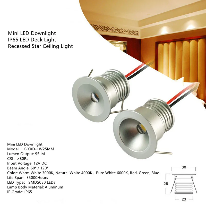 9pcs Pack Mini 1inch 1W Waterproof LED Step Lights IP65 Rated LED Deck Light Outdoor Recessed Star Ceiling Light - Image 4