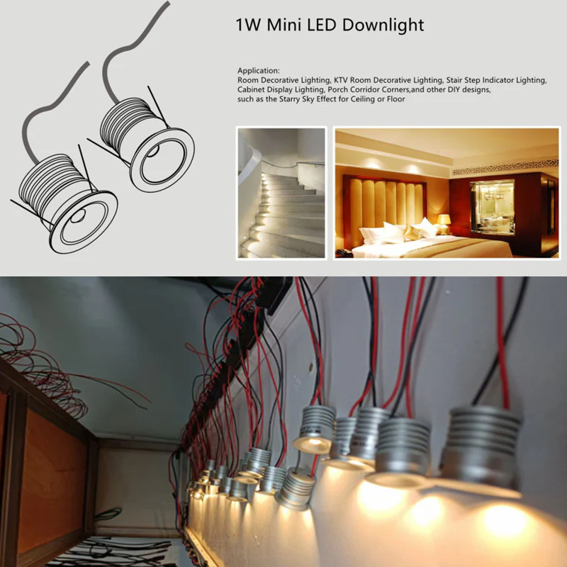 9pcs Pack Mini 1inch 1W Waterproof LED Step Lights IP65 Rated LED Deck Light Outdoor Recessed Star Ceiling Light - Image 7