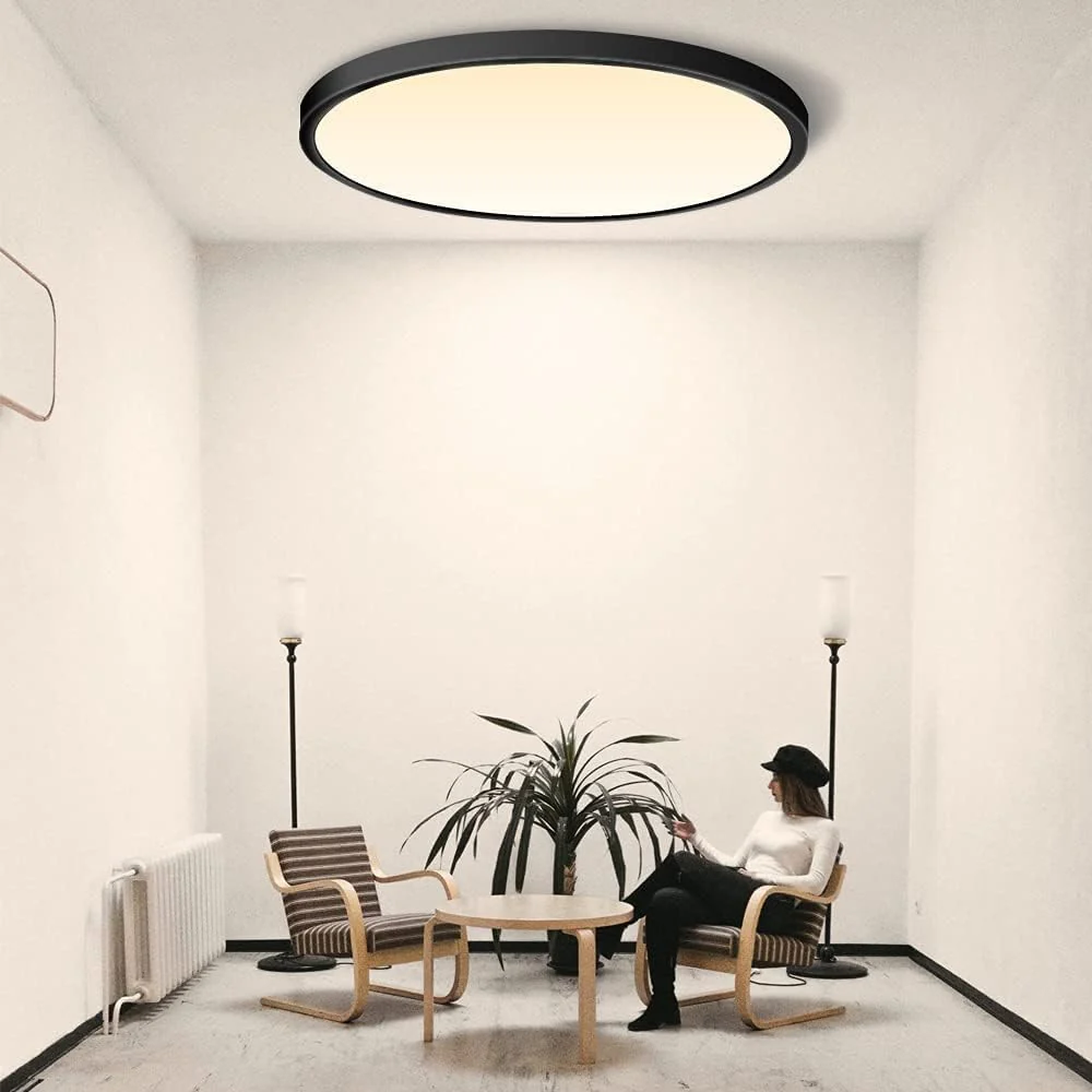 AC 220–240V Round LED Ceiling Light – Black – 12W / 18W / 24W / 32W Options – 3000K / 4500K / 5000K / 6500K – Flush Mount Ceiling Light – Local Stock (UK/DE) - Image 8