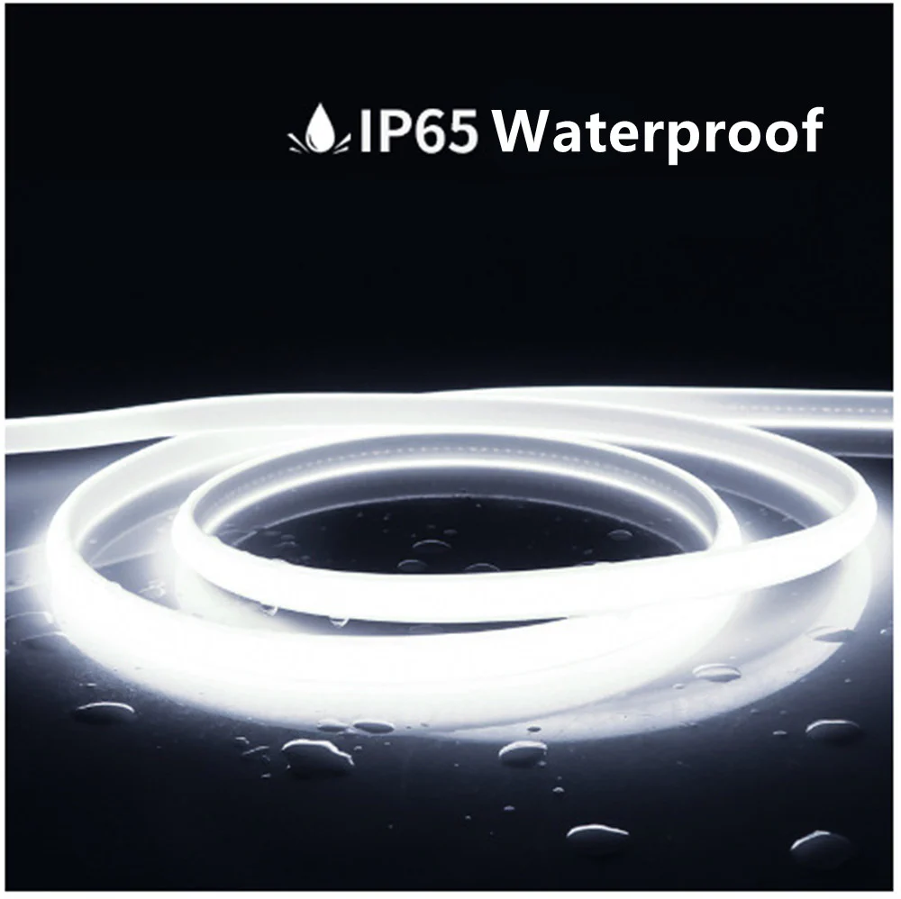 AC110V / 220V COB Flexible LED Strip Light - 3000K / 6500K | IP65 Waterproof | Spotless High Brightness | Inline Power Switch | for Cabinets, Kitchen & Office Lighting | US / EU Plug | 5/50M - Image 6