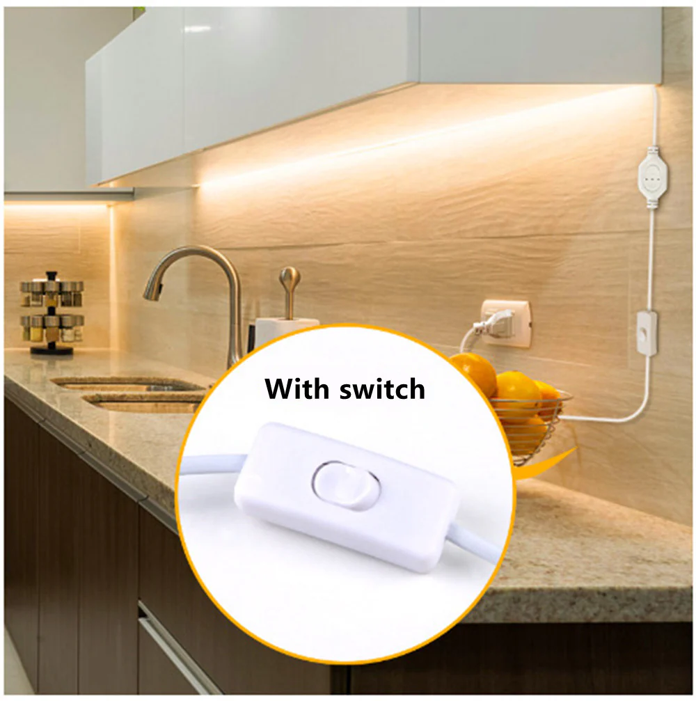 AC110V / 220V COB Flexible LED Strip Light - 3000K / 6500K | IP65 Waterproof | Spotless High Brightness | Inline Power Switch | for Cabinets, Kitchen & Office Lighting | US / EU Plug | 5/50M - Image 9