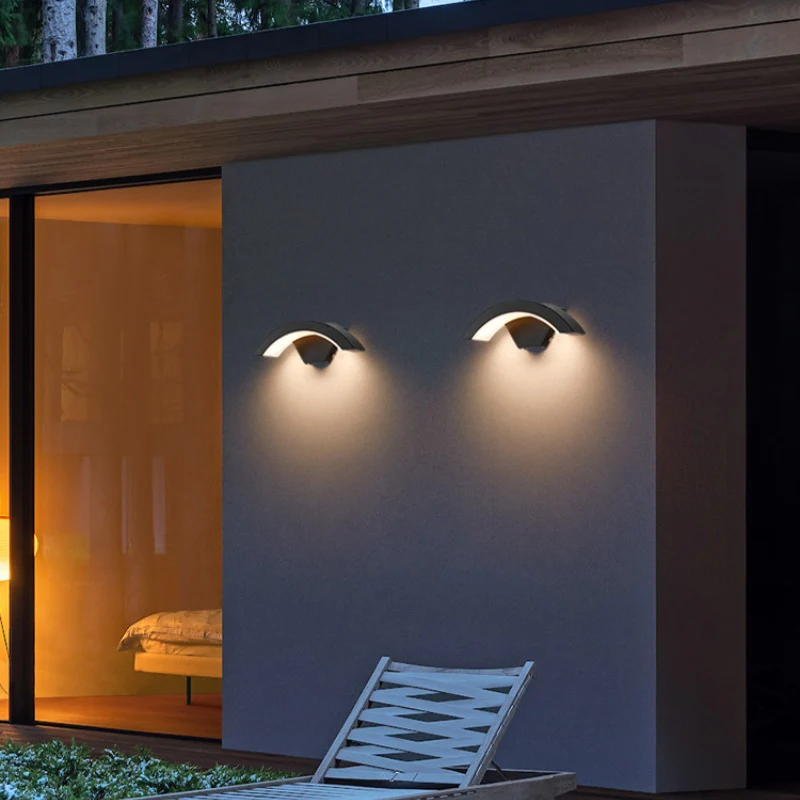 Arc Wave Waterproof LED Wall Light – 18W | 3000K / 4000K / 6000K | Black Housing | Up & Down Outdoor Wall Sconce for Porch, Garden, Balcony & Indoor Decoration | Aluminum Housing | IP65 | 2-Pack - Image 3