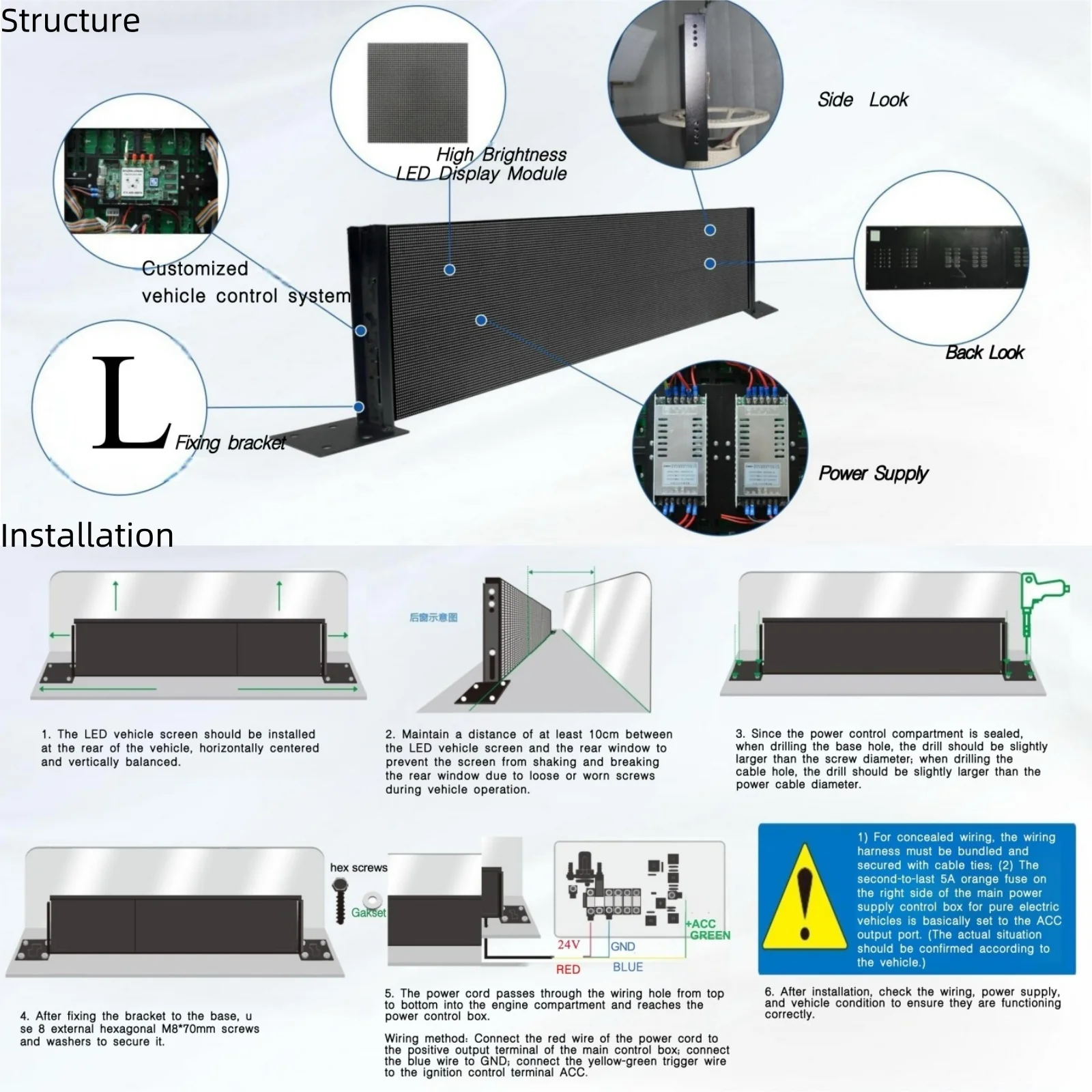 Bus Rear Window & Side LED Advertising Display Screen 4500nits High Brightness, Inside Installation, Network Cluster Control - Image 8