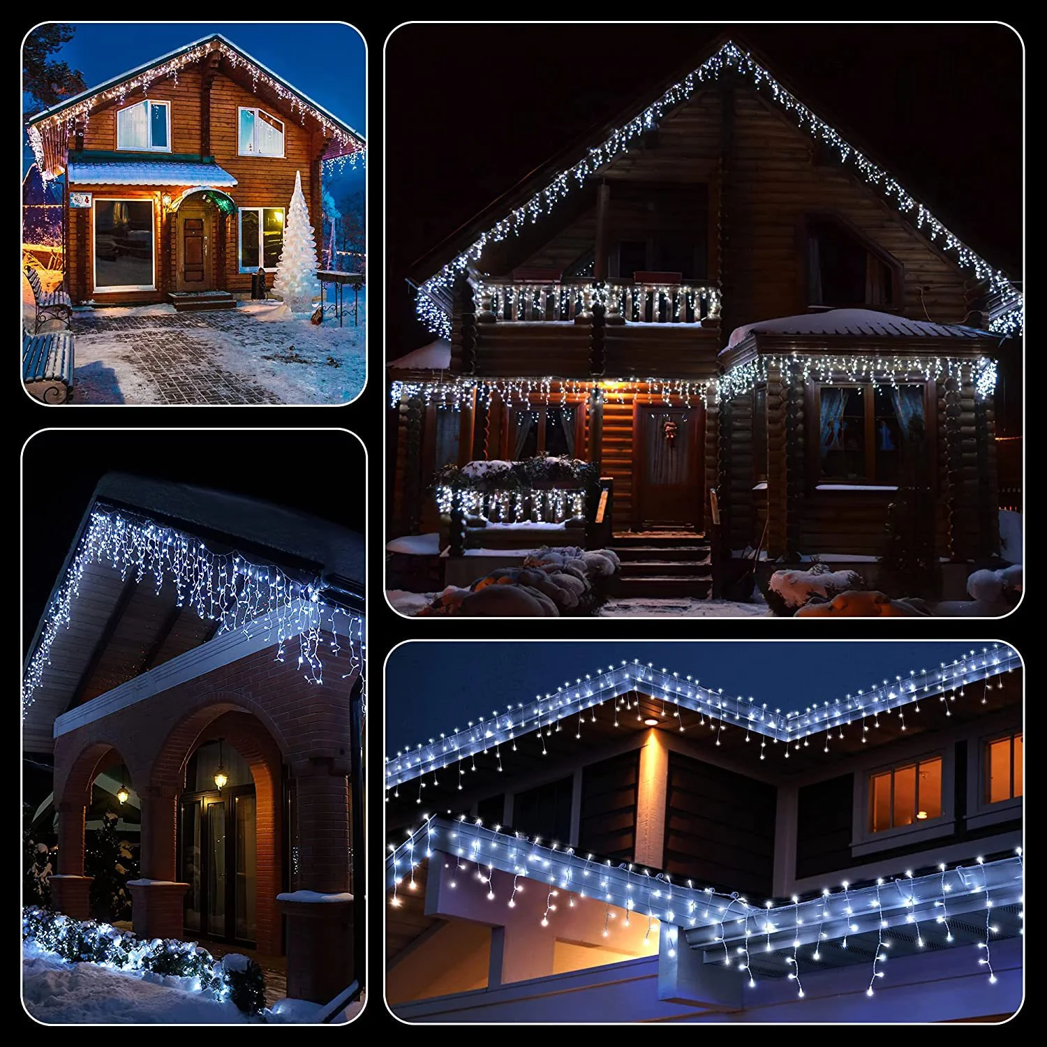 2PCS Pack of Christmas Icicle Lights Outdoor, 400 LEDs 32.8ft 8 Modes Fairy Icicle String Lights with 75 Drops, LED Christmas Twinkle Lights for Holiday, Party, Wedding, Christmas Decorations - Image 12