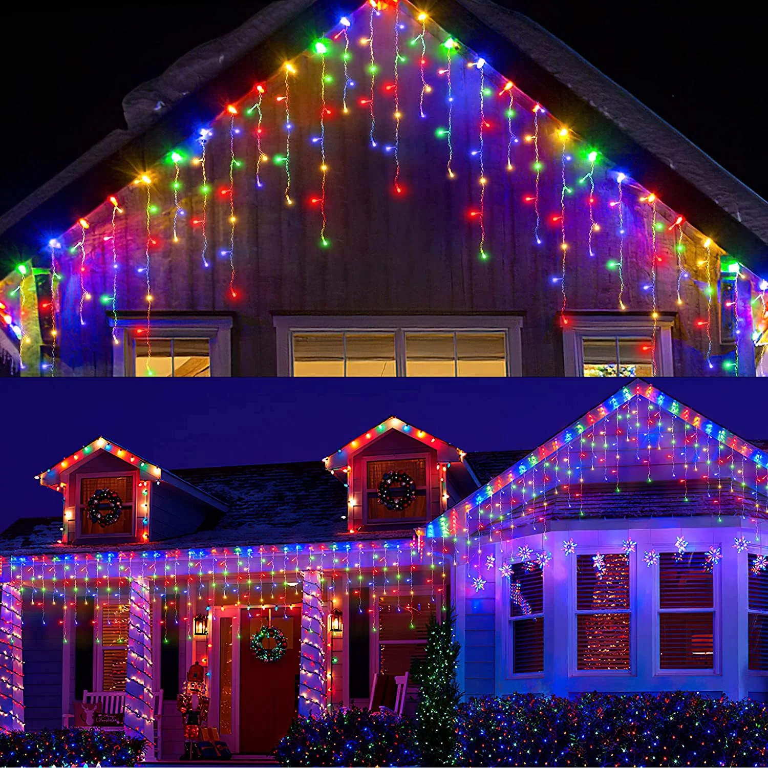 2PCS Pack of Christmas Icicle Lights Outdoor, 400 LEDs 32.8ft 8 Modes Fairy Icicle String Lights with 75 Drops, LED Christmas Twinkle Lights for Holiday, Party, Wedding, Christmas Decorations - Image 13