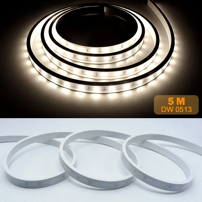 16.4ft/5M DC12V 5*13mm LED Waterproof Flexible Silicone Neon LED Strip with 300LED SMD3528 LED Light - Image 5