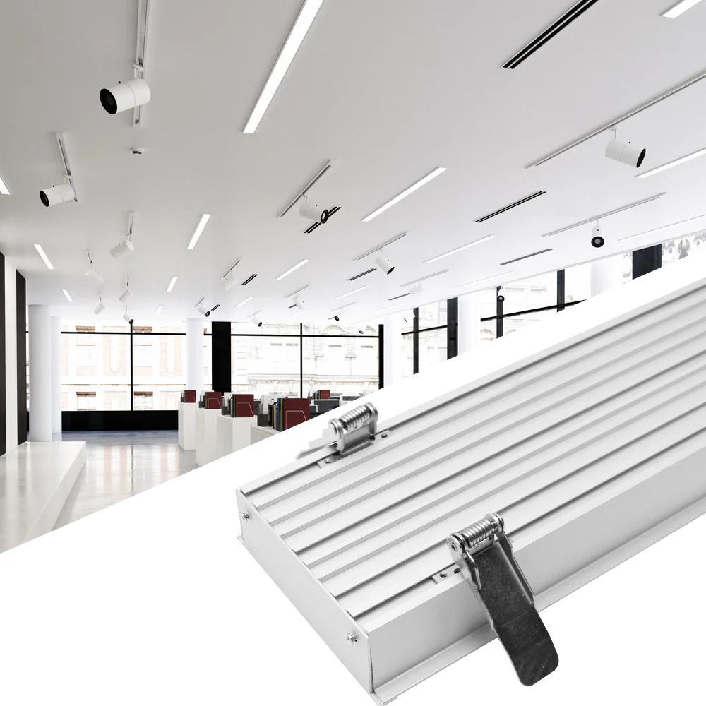 Wide Recessed LED Aluminum Channel H10235B – 80mm Inner Width | Silver | Milky White Cover | With Installation Accessories | – Flush Mounting Linear Office Lighting – 1m / 2m | 10 / 20-Pack - Image 4