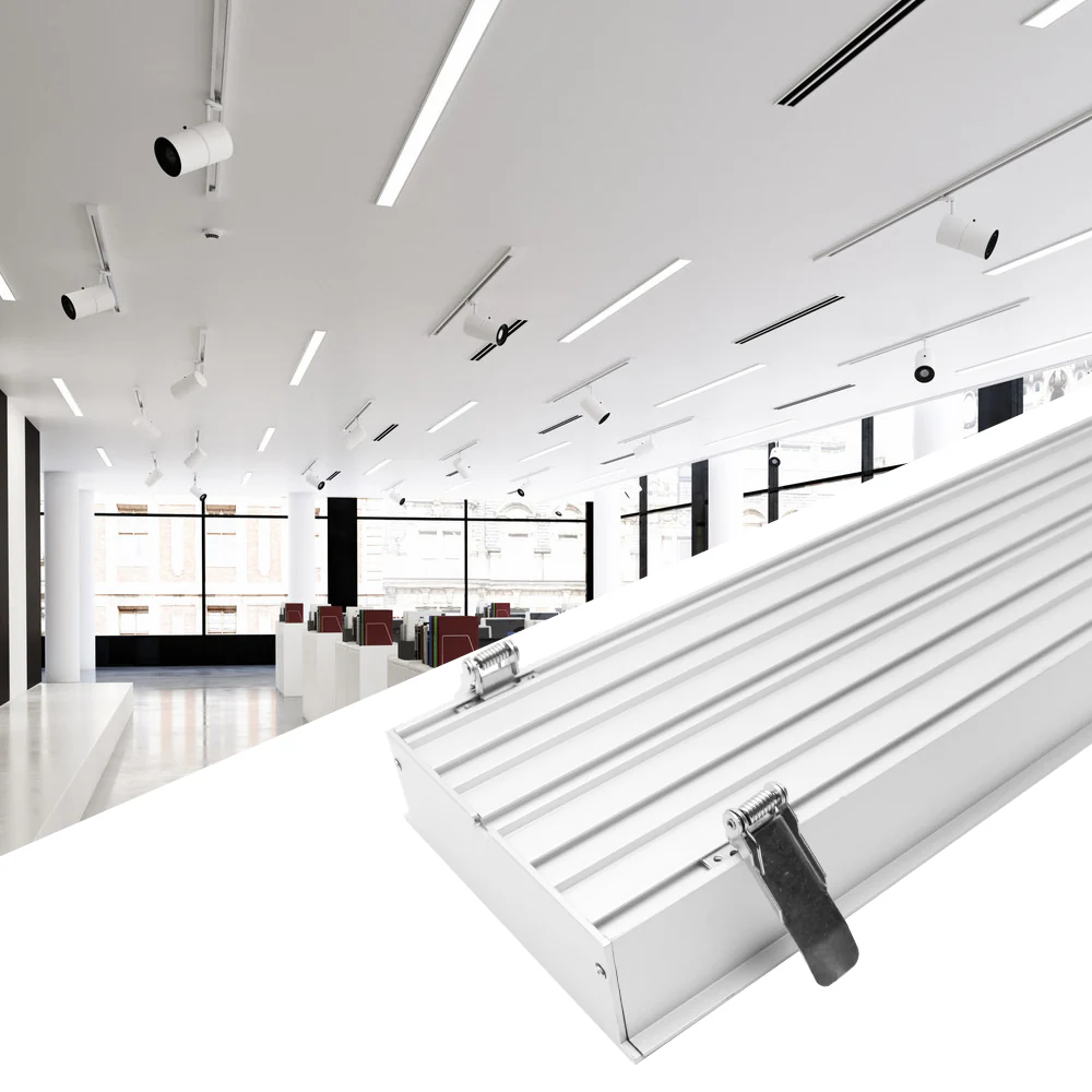 Wide Recessed LED Aluminum Channel H15050B – 125mm Inner Width | Silver | Milky White Cover | With Installation Accessories | – Flush Mounting Linear Office Lighting – 1m / 2m | 10 / 20-Pack - Image 4