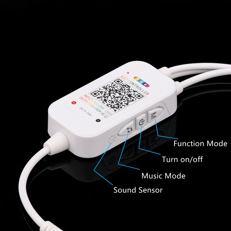 ELK6ARGB Bluetooth Music RGB LED Controller – DC5V-24V | Dual Output | Wireless APP + Remote Control | For RGB LED Strips - Image 4