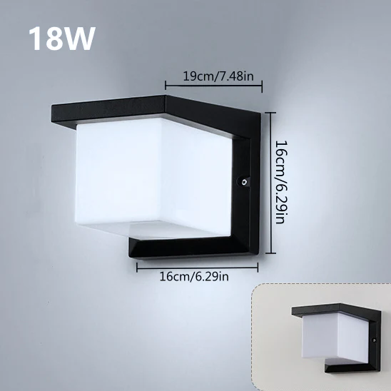 Cube Waterproof LED Wall Light – 18W | 3000K / 4000K / 6000K | Black Housing | Up & Down Outdoor Wall Sconce for Porch, Garden, Balcony & Indoor Decoration | Aluminum Housing | IP65 | 2-Pack - Image 7