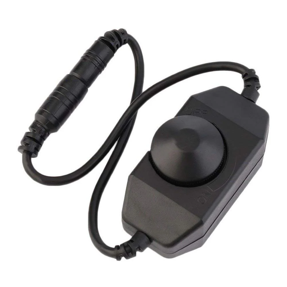 Single Color LED Strip Dimmer – DC12V-24V 6A | Rotary Switch LED Dimmer Controller | Black/Whiter | For LED Strips - Image 3