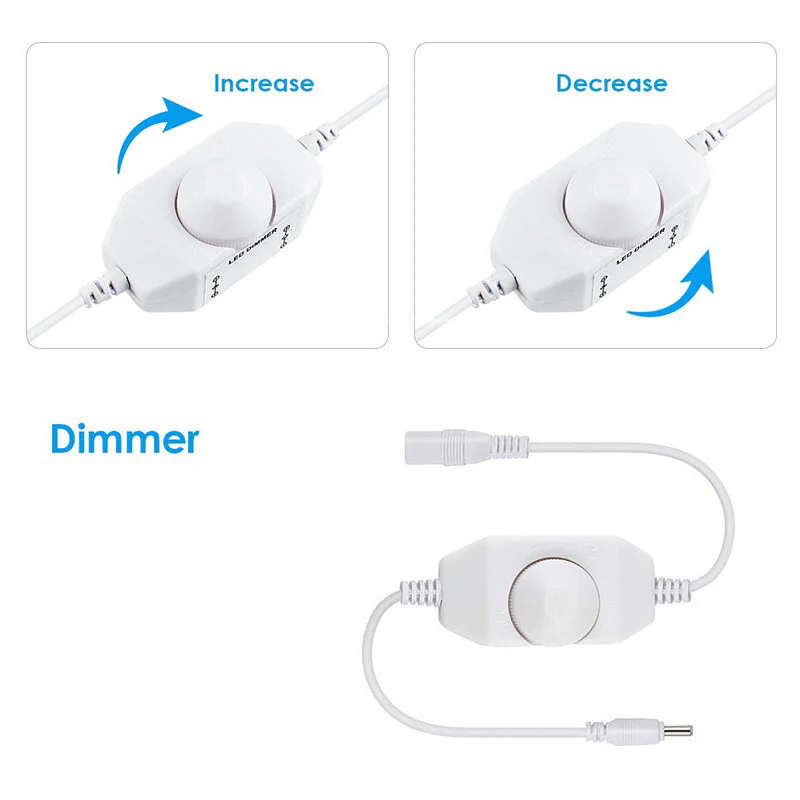 Single Color LED Strip Dimmer – DC12V-24V 6A | Rotary Switch LED Dimmer Controller | Black/Whiter | For LED Strips - Image 9